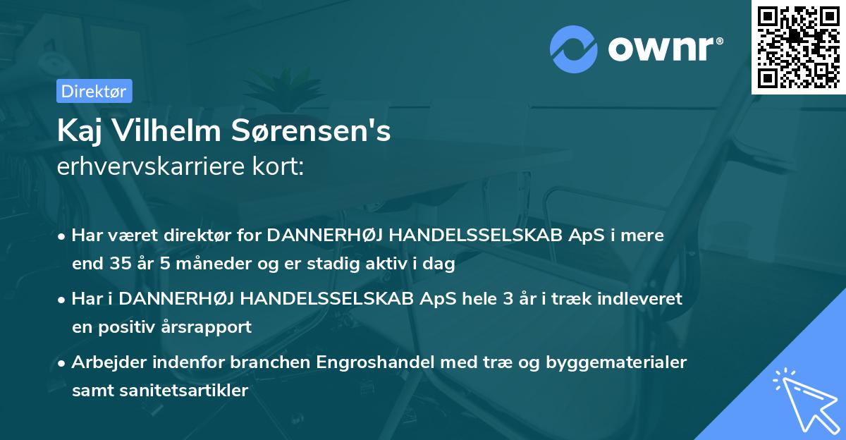 Kaj Vilhelm Sørensen's erhvervskarriere kort