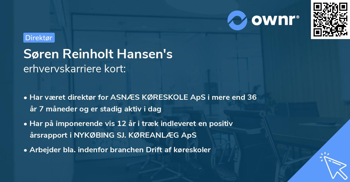 Søren Reinholt Hansen's erhvervskarriere kort