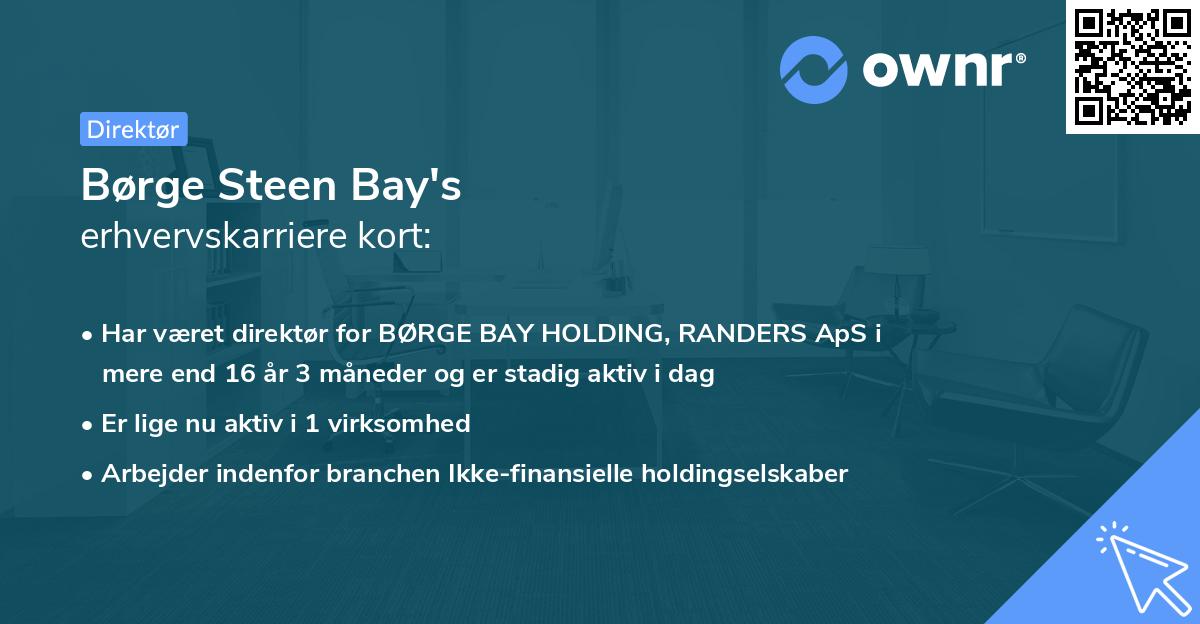 Børge Steen Bay's erhvervskarriere kort