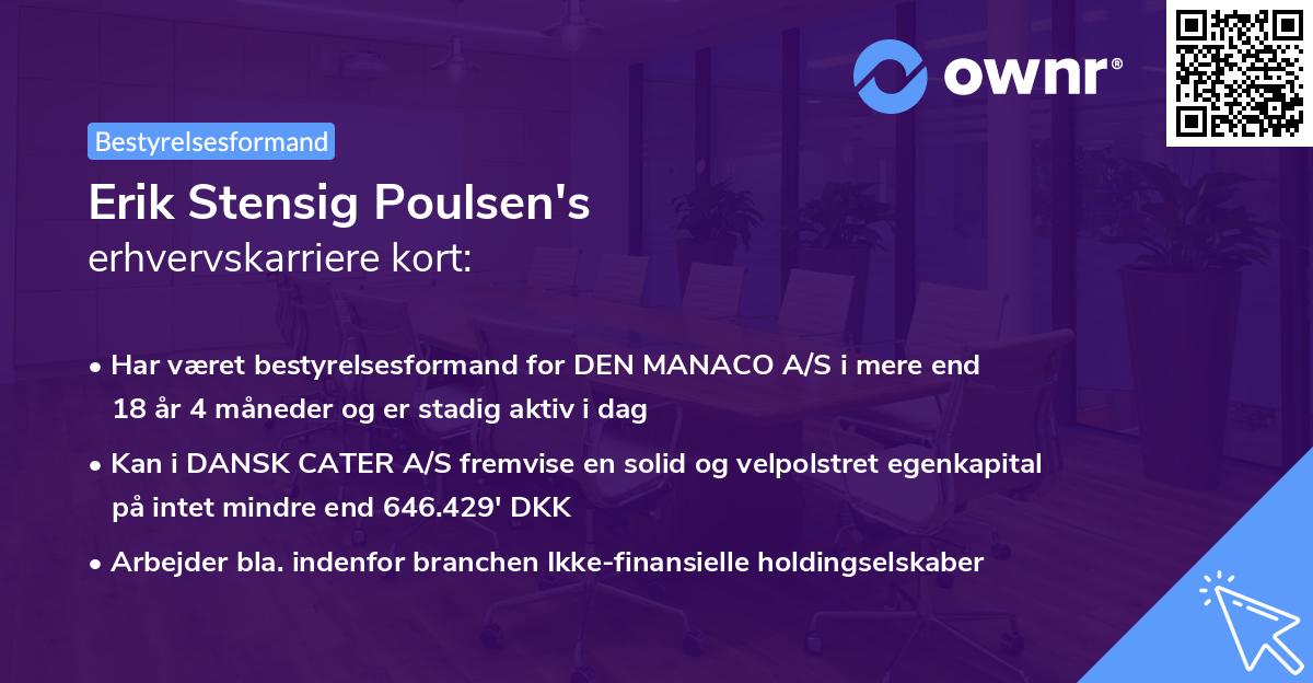 Erik Stensig Poulsen's erhvervskarriere kort