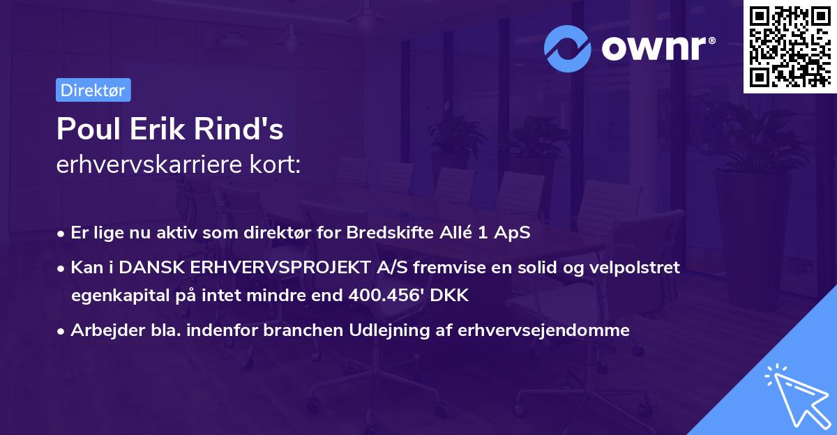 Poul Erik Rind's erhvervskarriere kort
