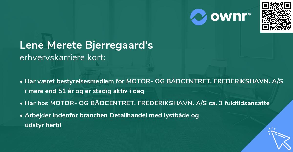 Lene Merete Bjerregaard's erhvervskarriere kort