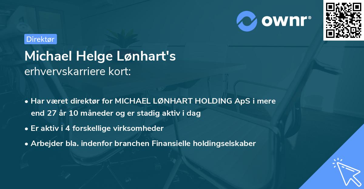 Michael Helge Lønhart's erhvervskarriere kort