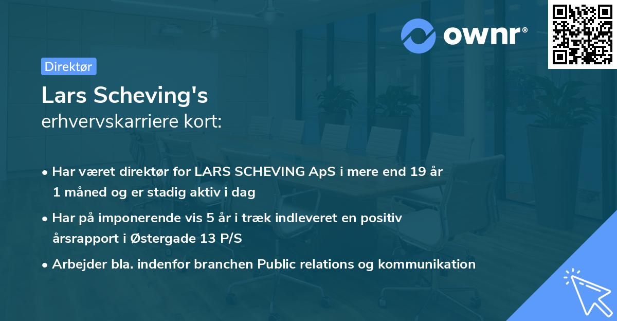 Lars Scheving's erhvervskarriere kort