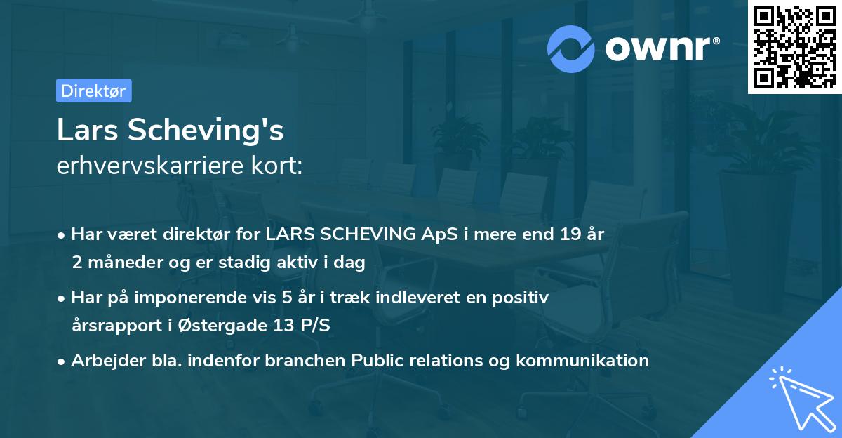 Lars Scheving's erhvervskarriere kort