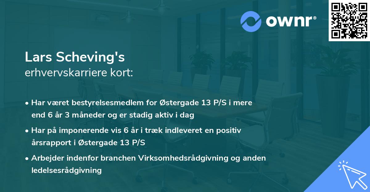 Lars Scheving's erhvervskarriere kort