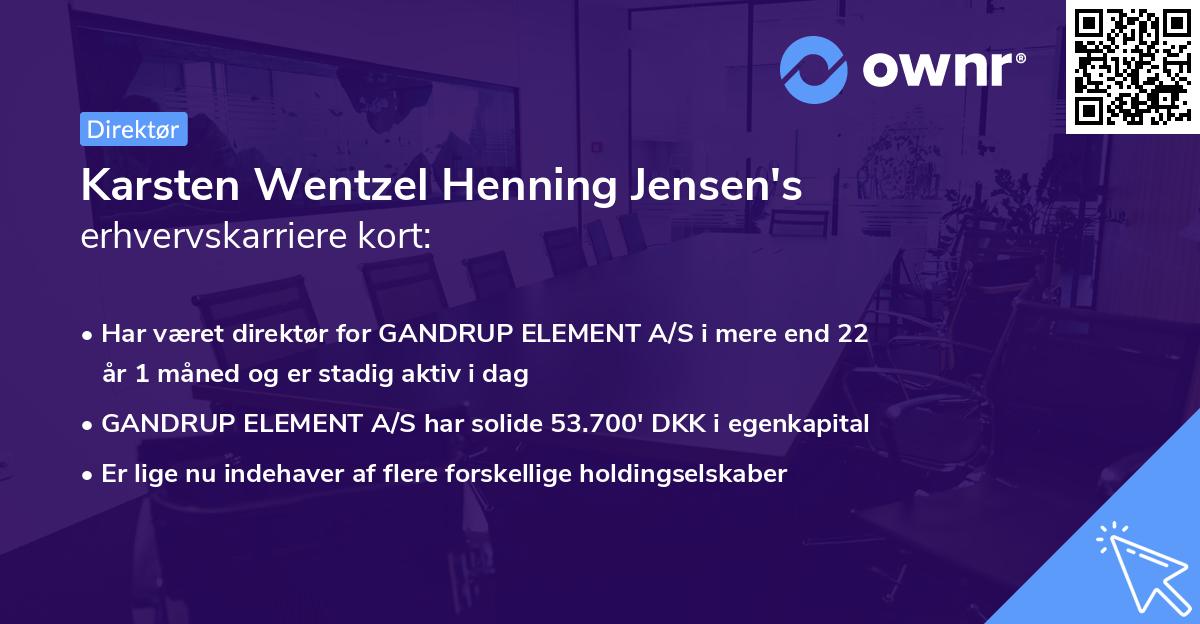 Karsten Wentzel Henning Jensen's erhvervskarriere kort