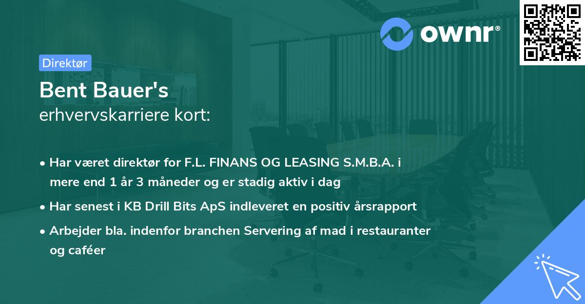 Bent Bauer's erhvervskarriere kort