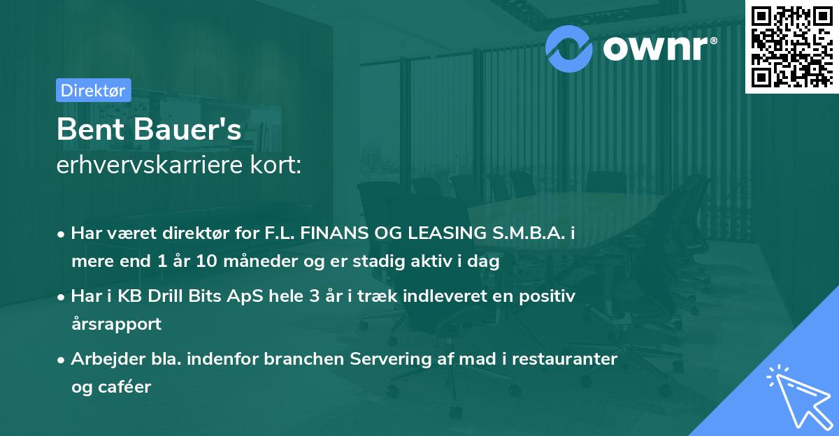Bent Bauer's erhvervskarriere kort