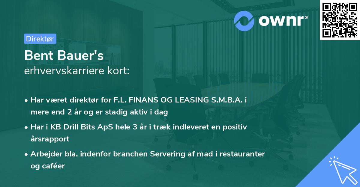 Bent Bauer's erhvervskarriere kort