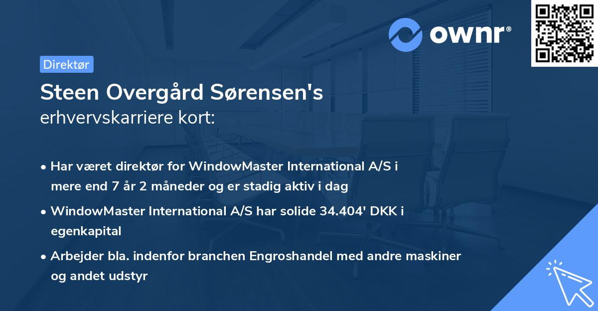 Steen Overgård Sørensen's erhvervskarriere kort