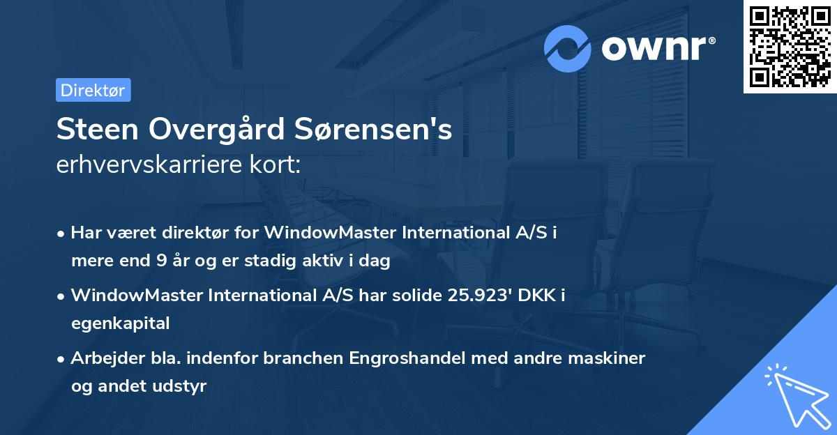 Steen Overgård Sørensen's erhvervskarriere kort