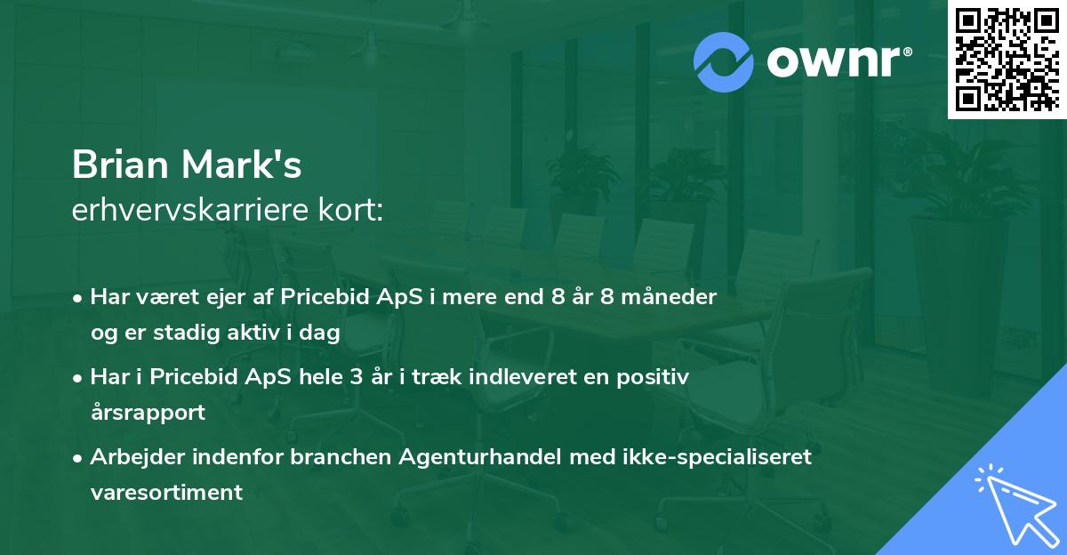 Brian Mark's erhvervskarriere kort