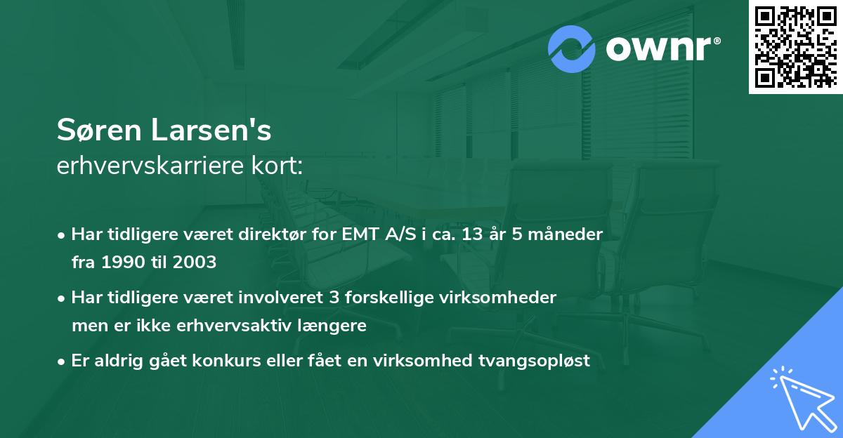 Søren Larsen's erhvervskarriere kort