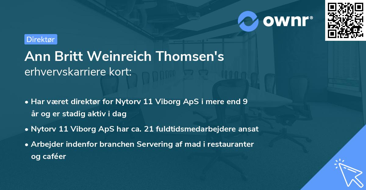 Ann Britt Weinreich Thomsen's erhvervskarriere kort
