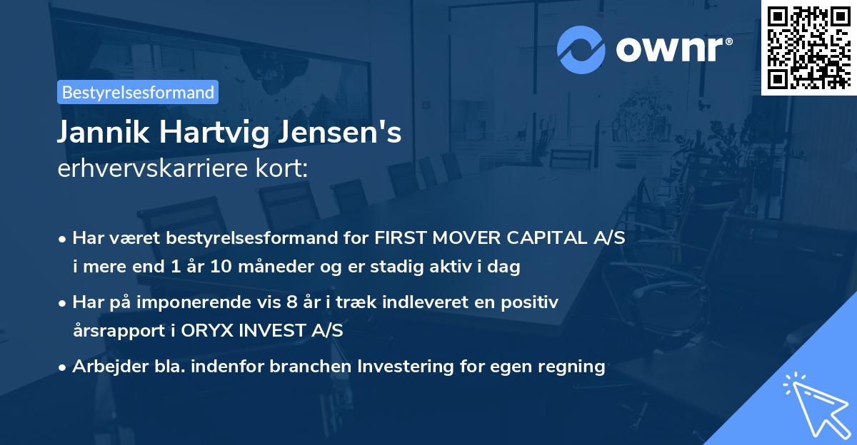 Jannik Hartvig Jensen's erhvervskarriere kort