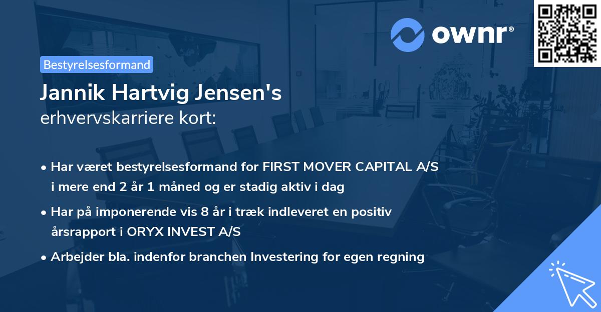 Jannik Hartvig Jensen's erhvervskarriere kort