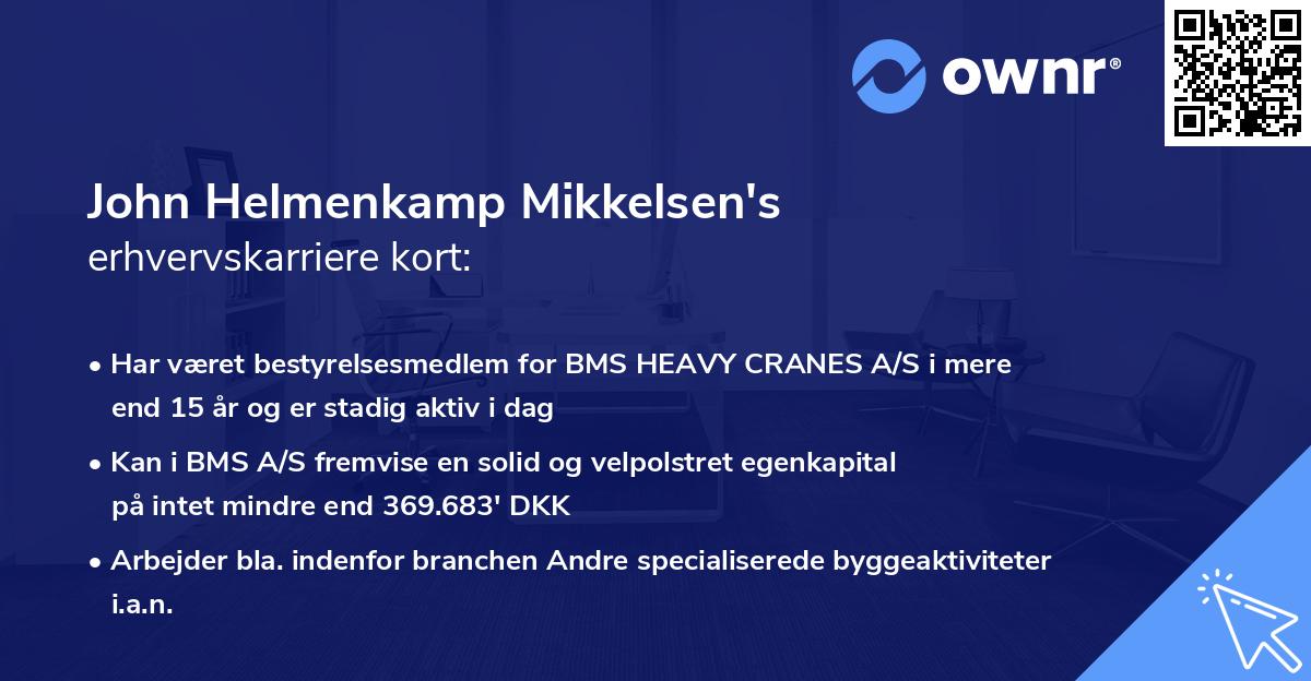 John Helmenkamp Mikkelsen's erhvervskarriere kort