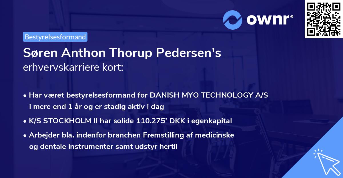 Søren Anthon Thorup Pedersen's erhvervskarriere kort