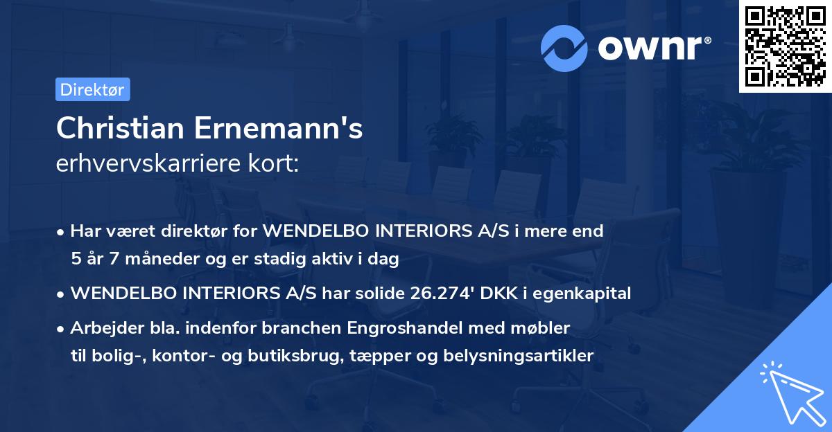 Christian Ernemann's erhvervskarriere kort
