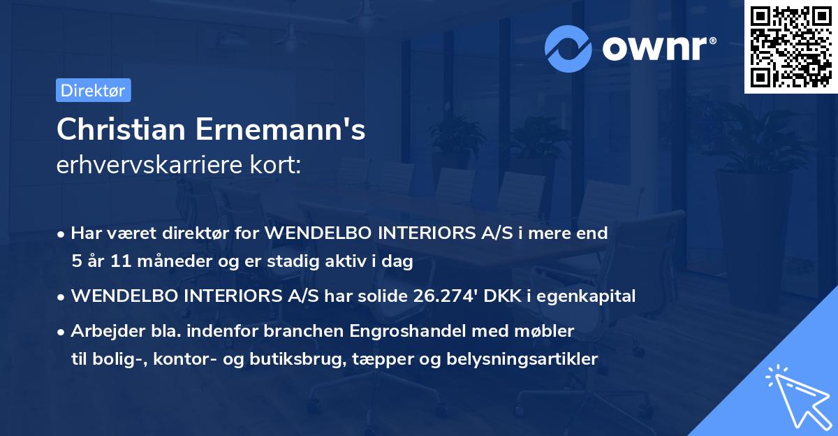 Christian Ernemann's erhvervskarriere kort