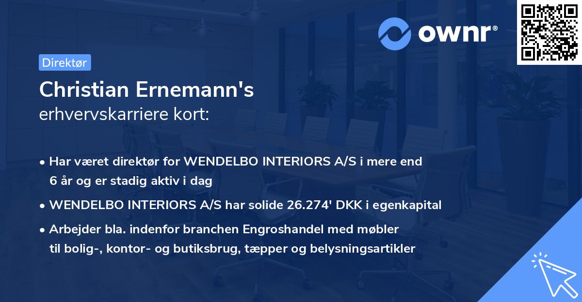 Christian Ernemann's erhvervskarriere kort