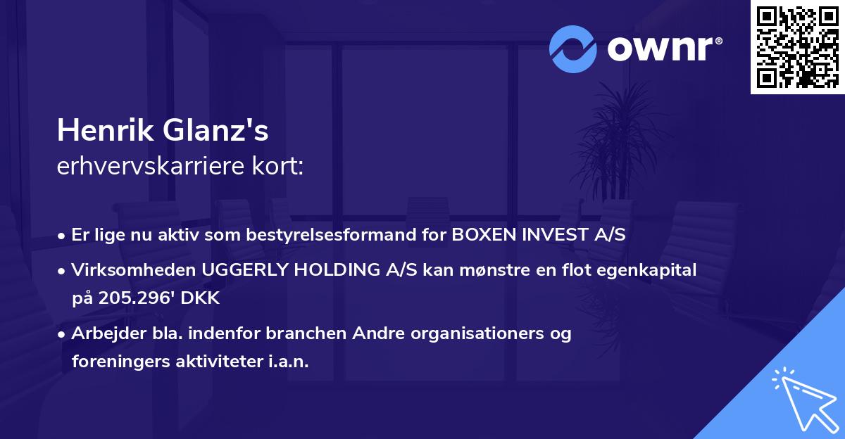 Henrik Glanz's erhvervskarriere kort