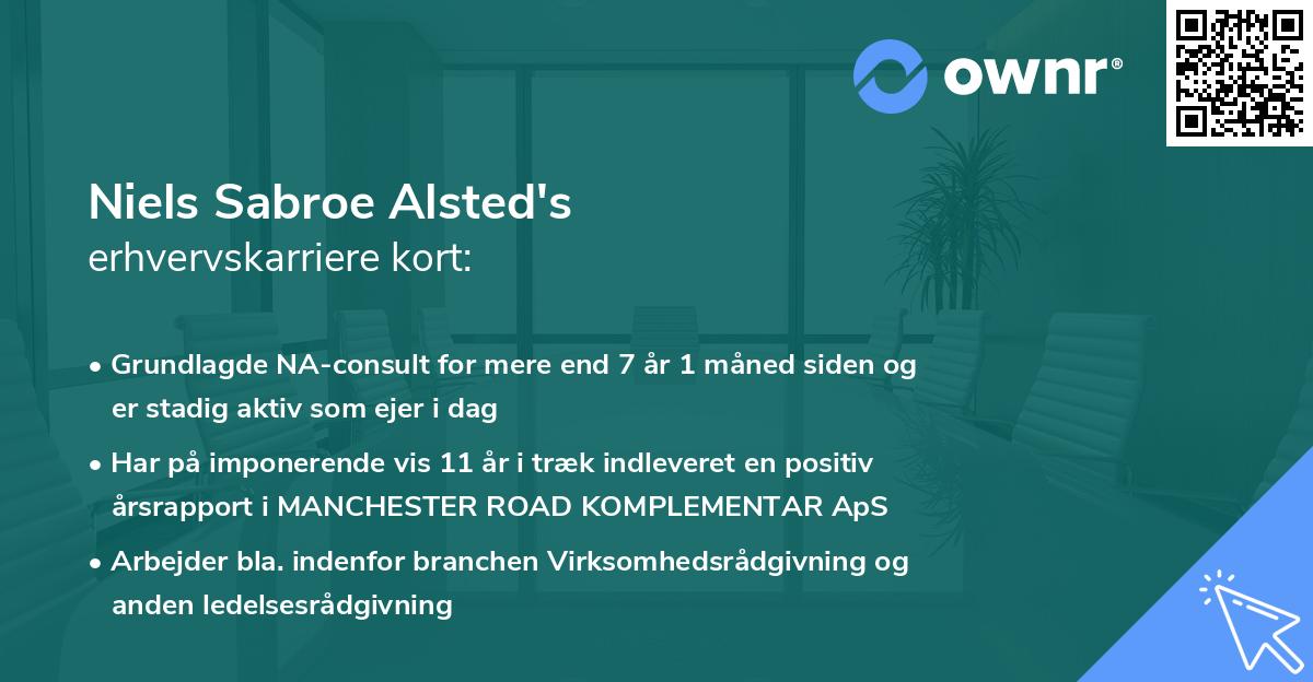 Niels Sabroe Alsted's erhvervskarriere kort