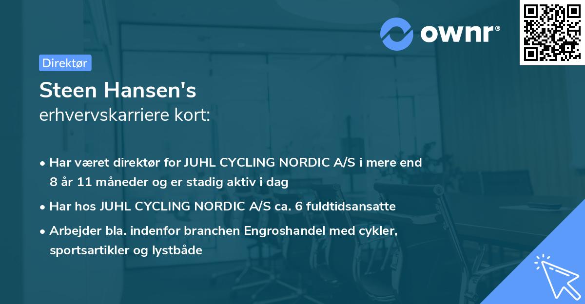 Steen Hansen's erhvervskarriere kort