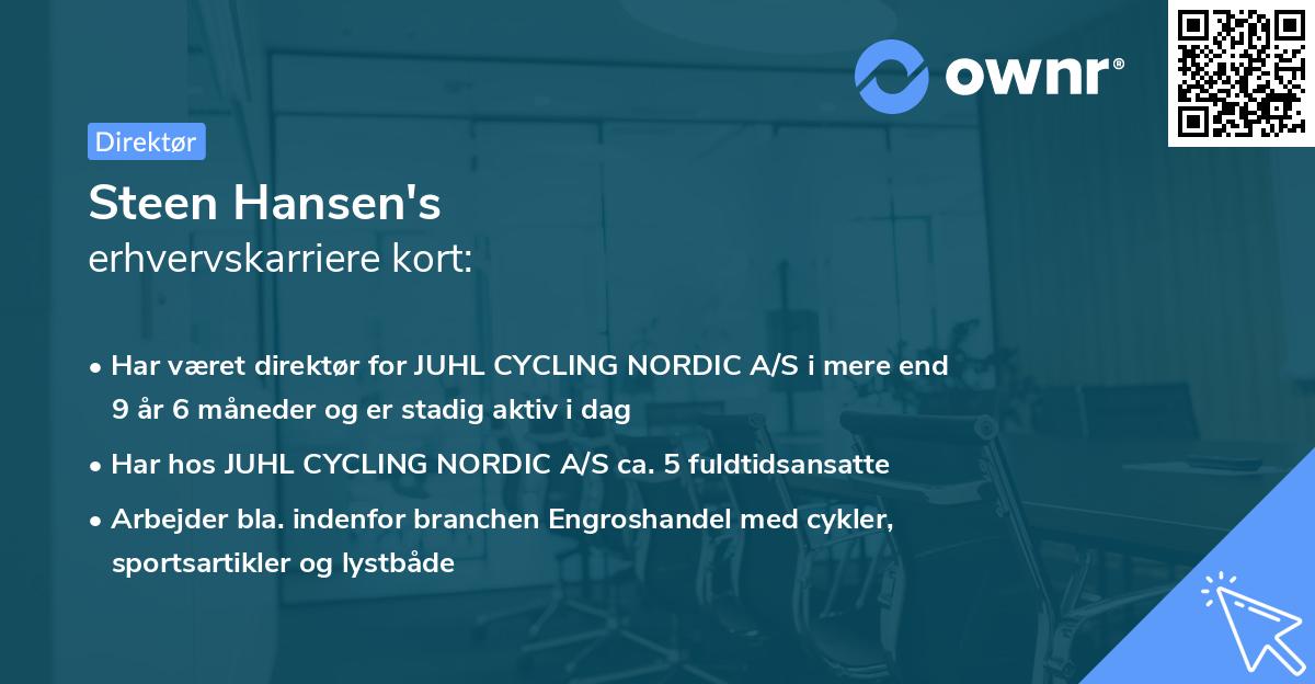 Steen Hansen's erhvervskarriere kort