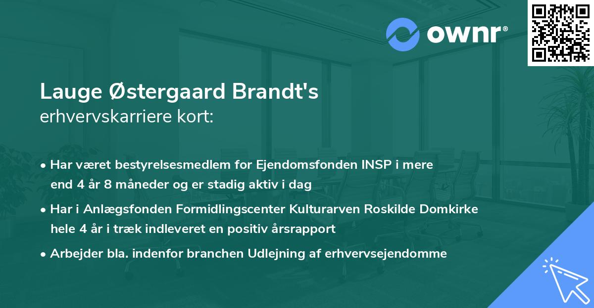 Lauge Østergaard Brandt's erhvervskarriere kort