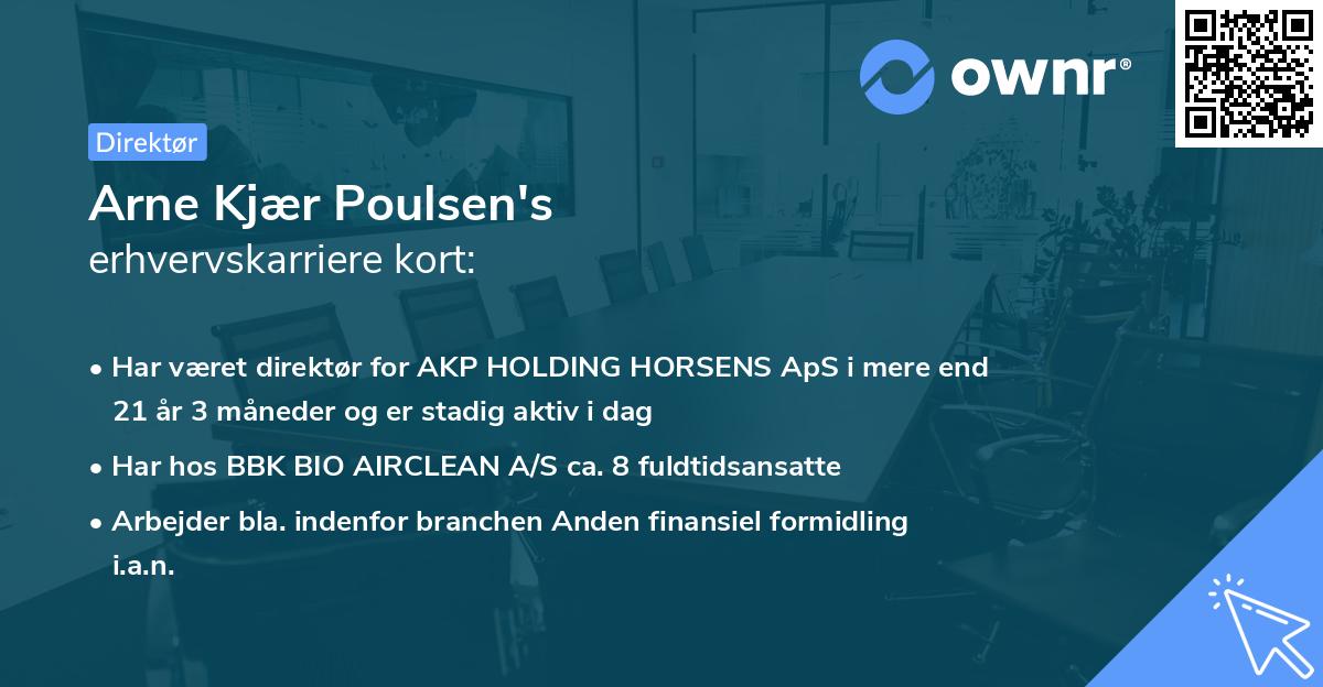 Arne Kjær Poulsen's erhvervskarriere kort