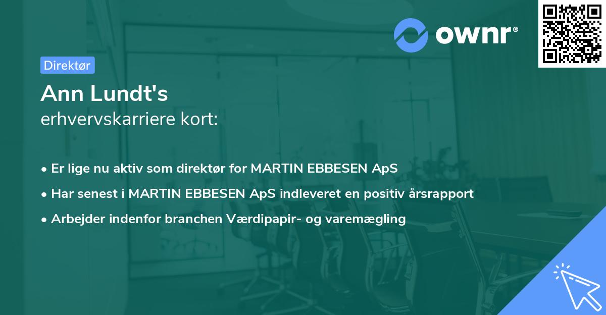 Ann Lundt's erhvervskarriere kort