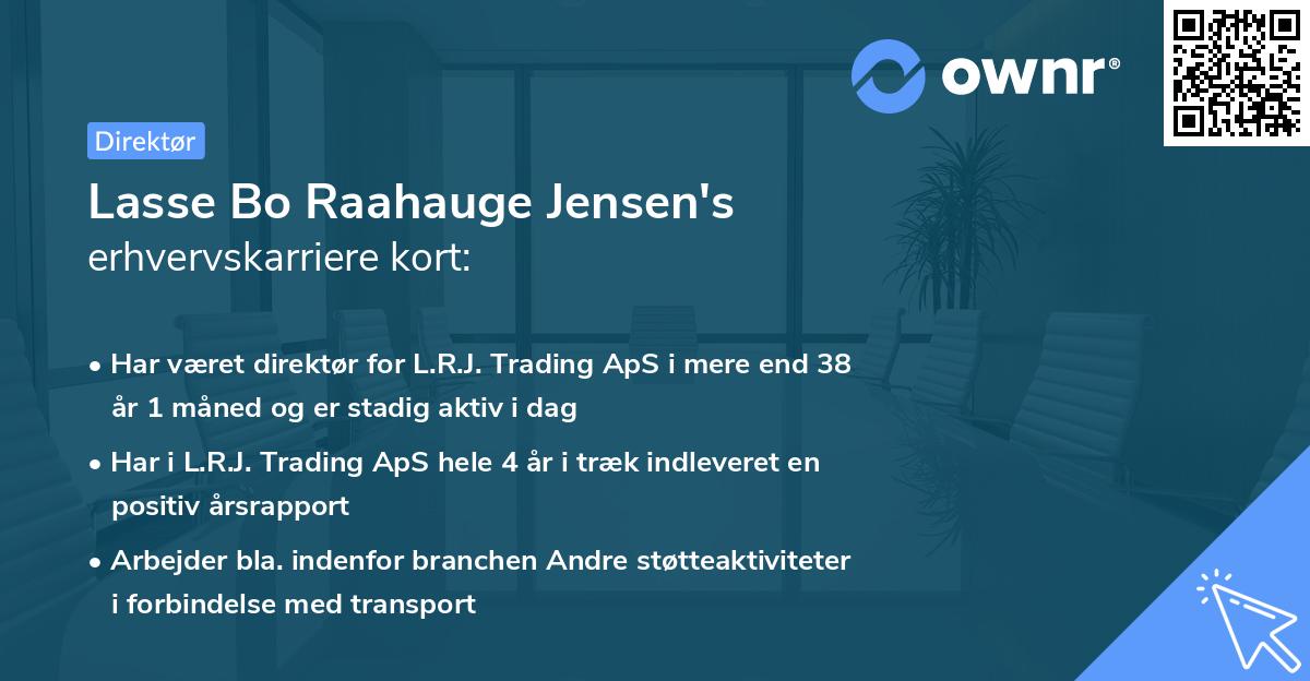 Lasse Bo Raahauge Jensen's erhvervskarriere kort