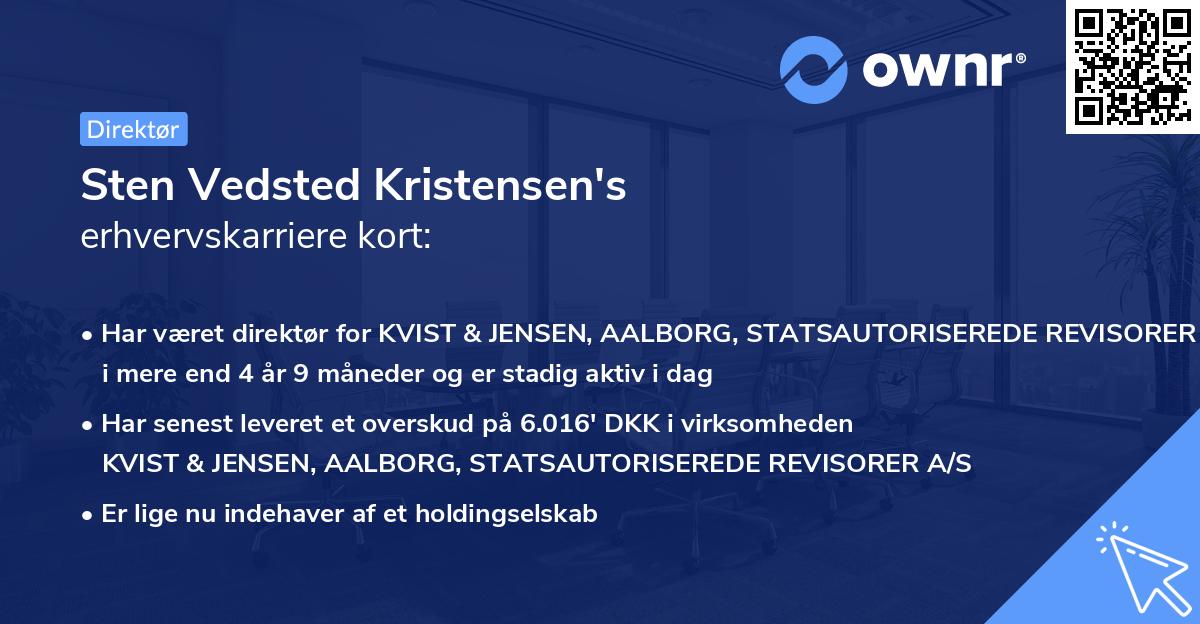 Sten Vedsted Kristensen's erhvervskarriere kort