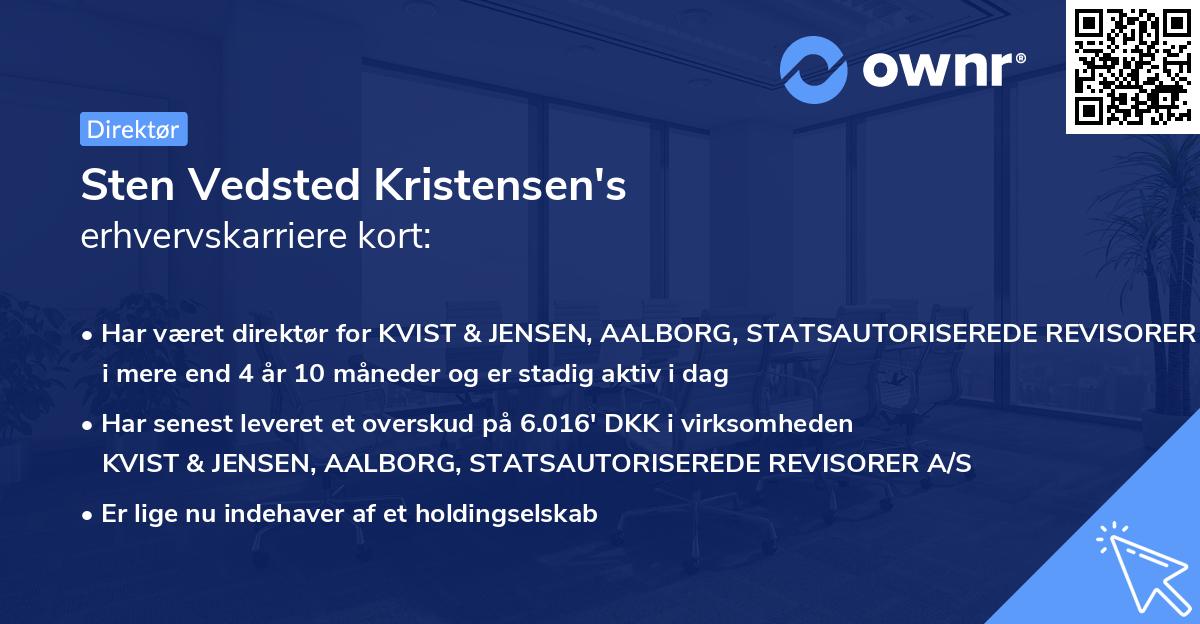 Sten Vedsted Kristensen's erhvervskarriere kort