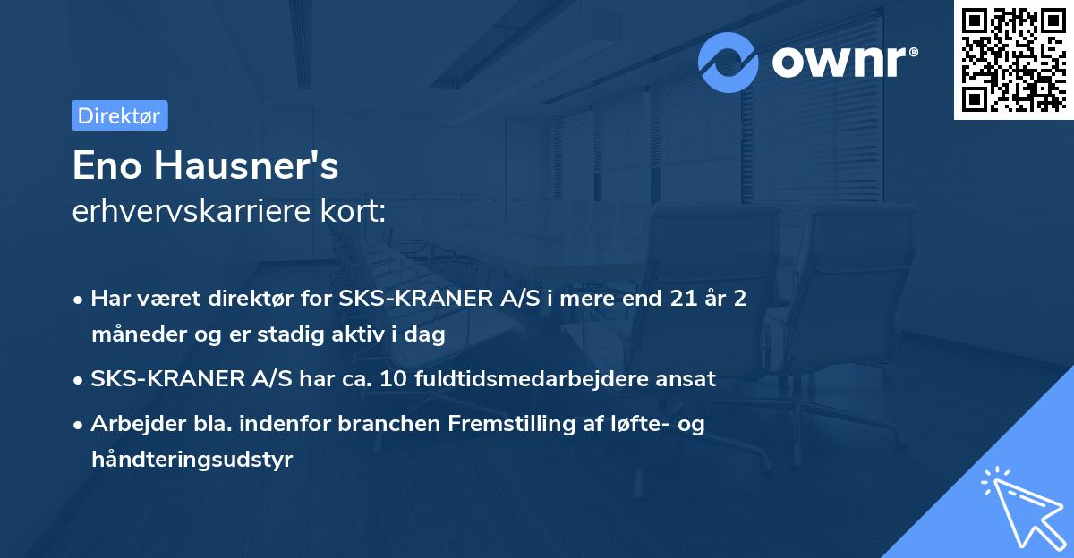 Eno Hausner's erhvervskarriere kort