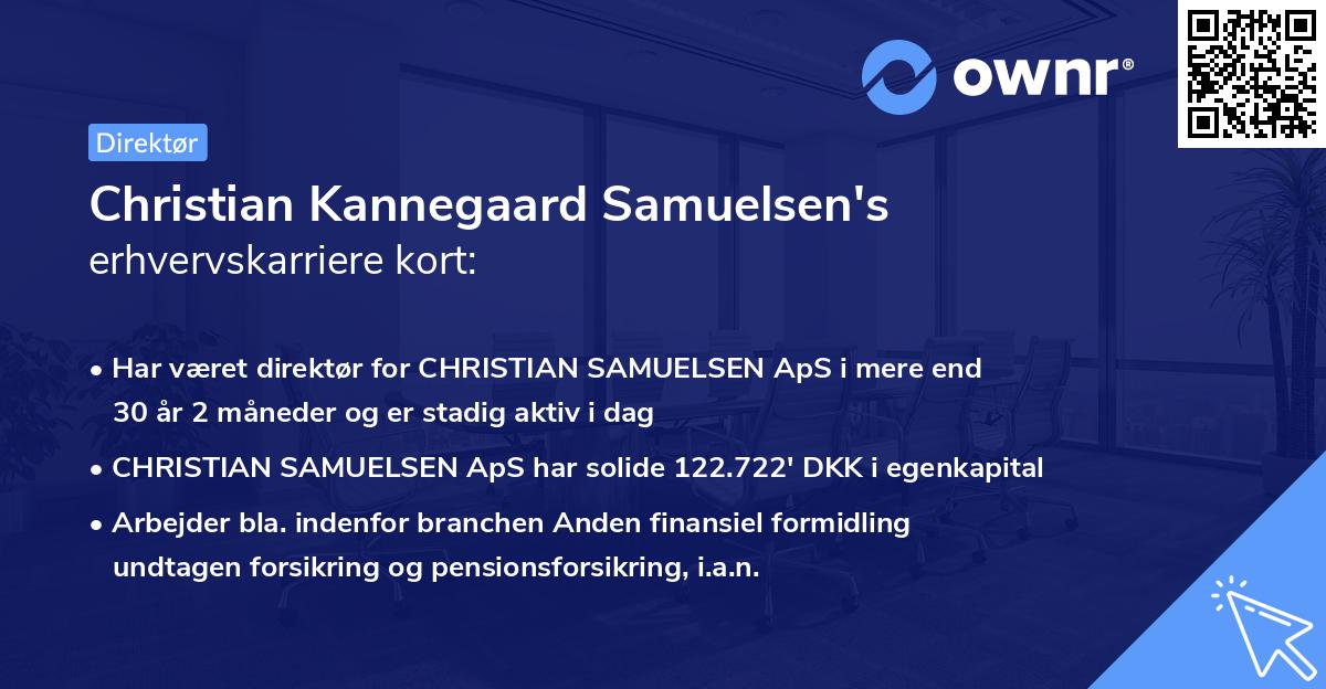 Christian Kannegaard Samuelsen's erhvervskarriere kort