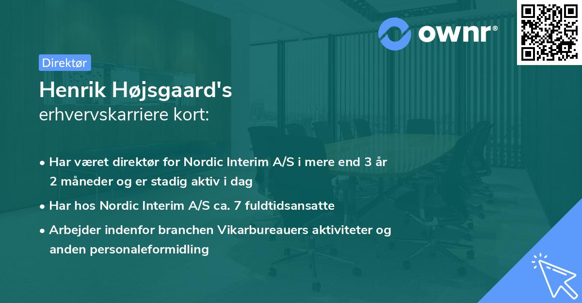Henrik Højsgaard's erhvervskarriere kort