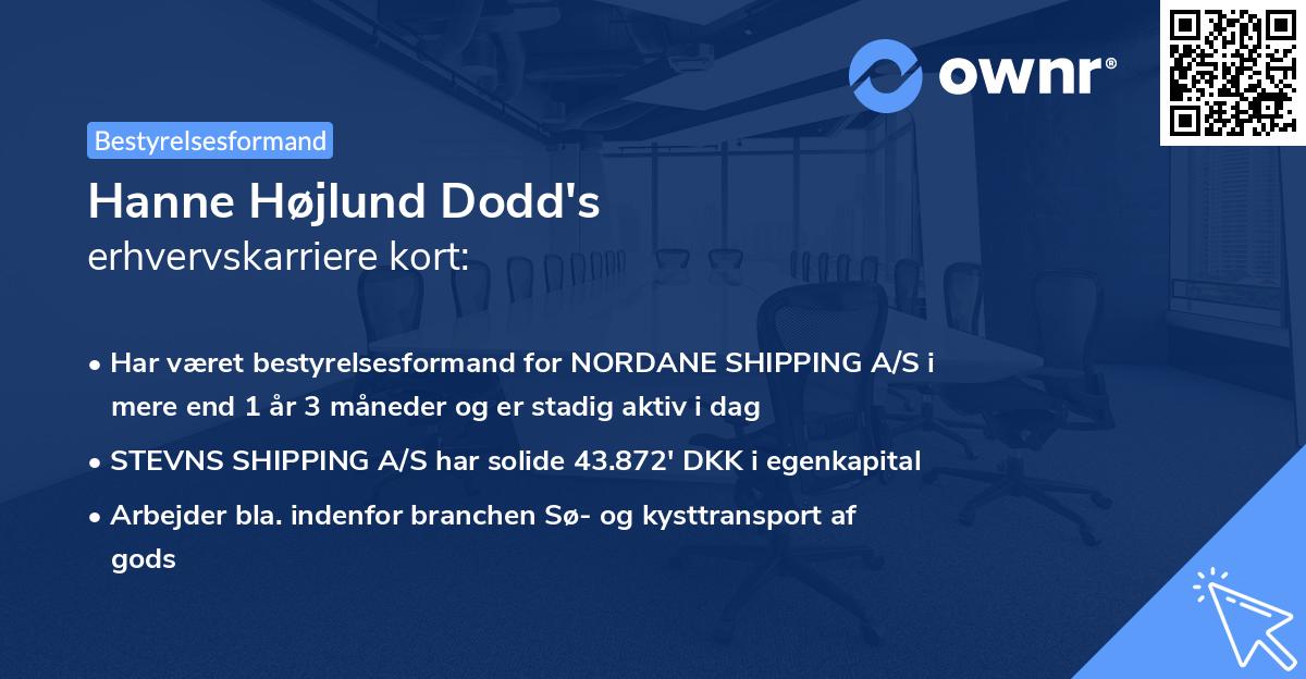 Hanne Højlund Dodd's erhvervskarriere kort