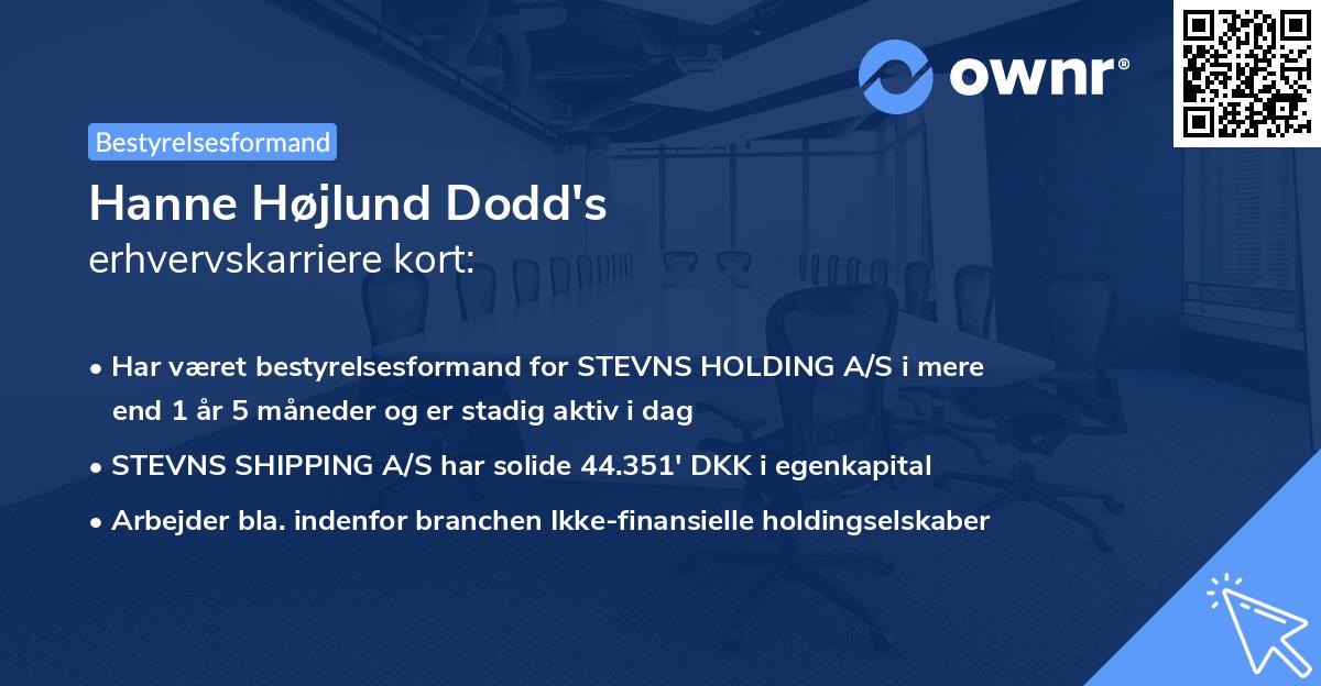 Hanne Højlund Dodd's erhvervskarriere kort