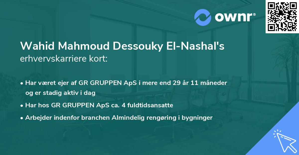 Wahid Mahmoud Dessouky El-Nashal's erhvervskarriere kort