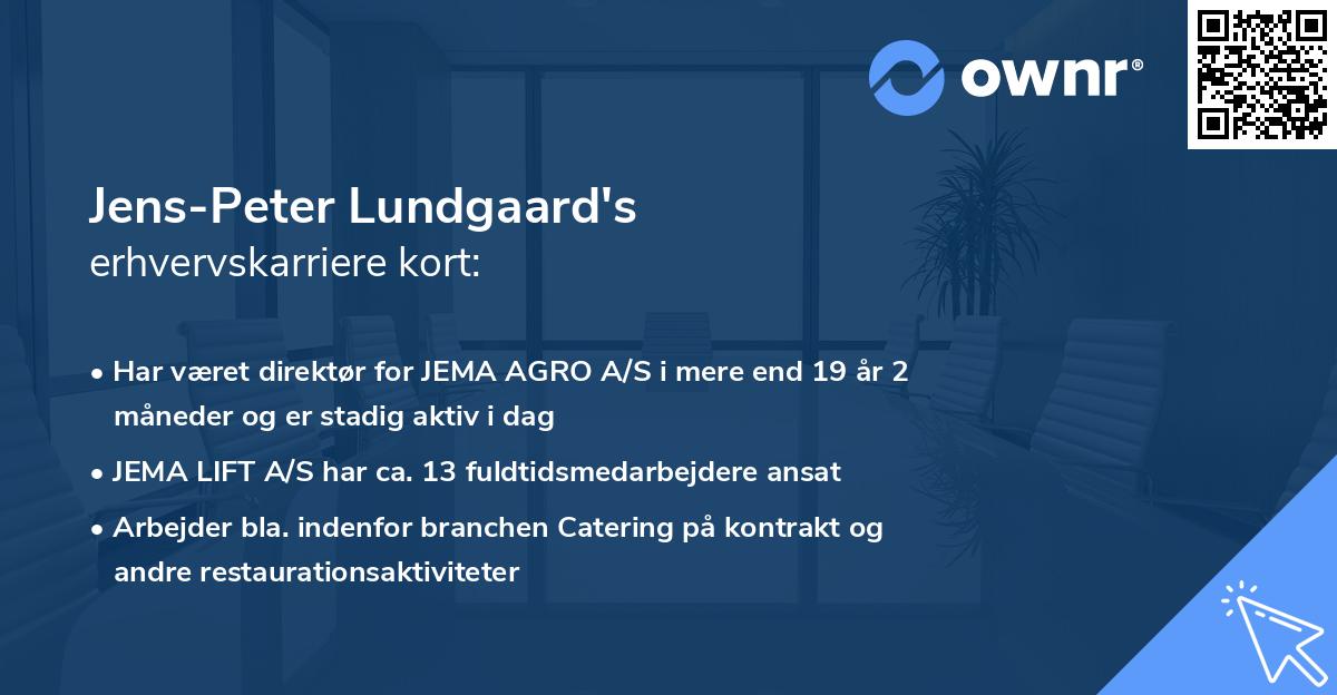 Jens-Peter Lundgaard's erhvervskarriere kort