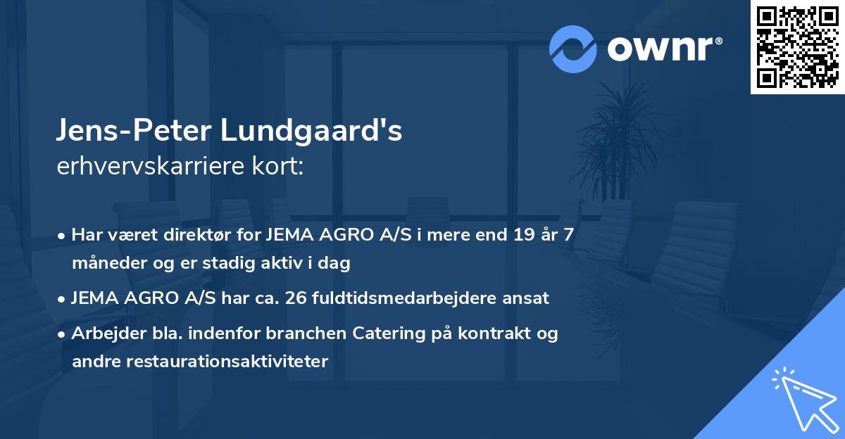 Jens-Peter Lundgaard's erhvervskarriere kort