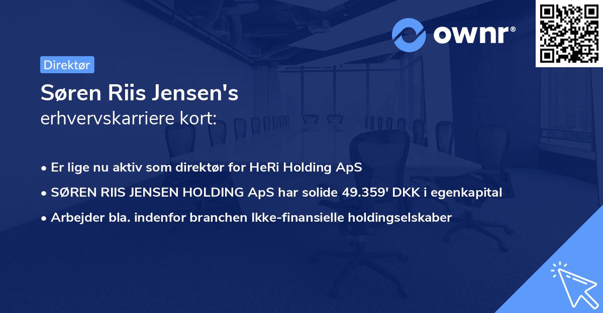 Søren Riis Jensen's erhvervskarriere kort