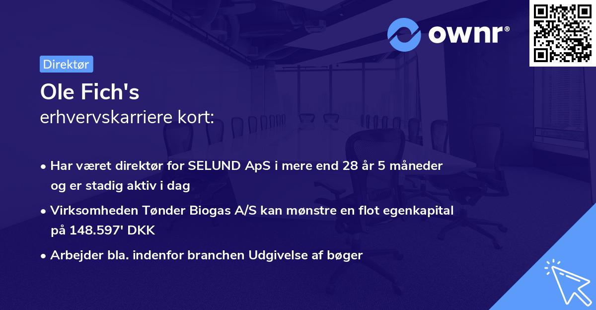 Ole Fich's erhvervskarriere kort