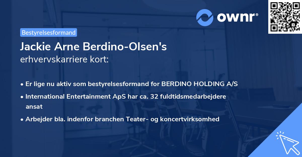 Jackie Arne Berdino-Olsen's erhvervskarriere kort