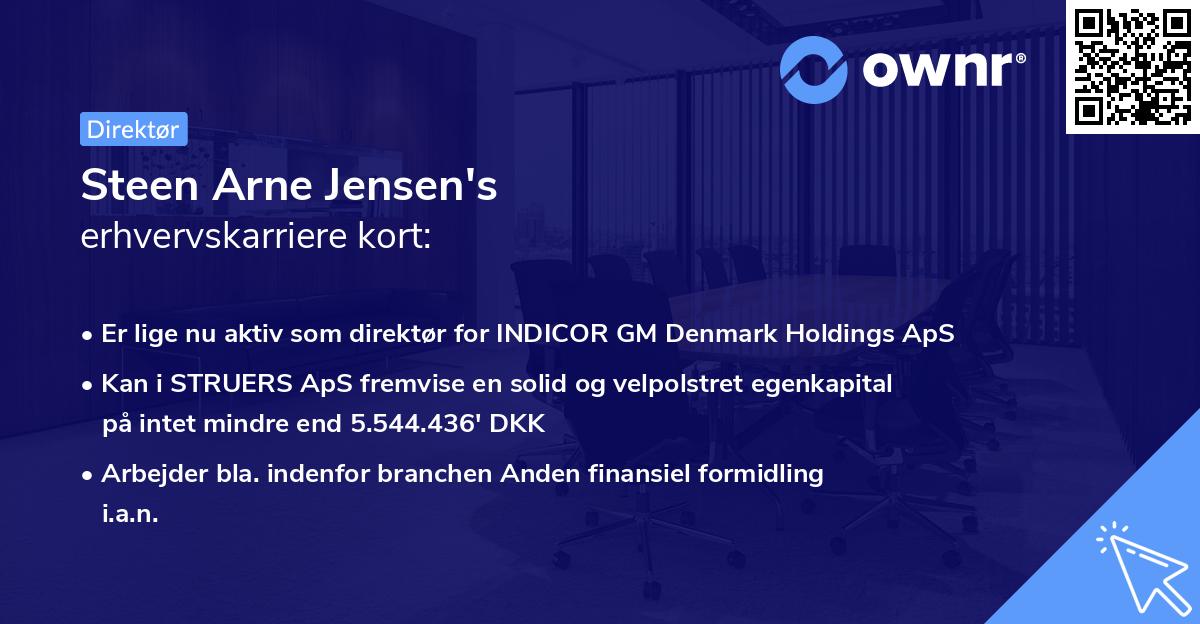 Steen Arne Jensen's erhvervskarriere kort
