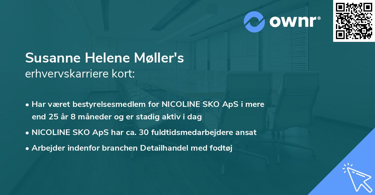 Susanne Helene Møller's erhvervskarriere kort