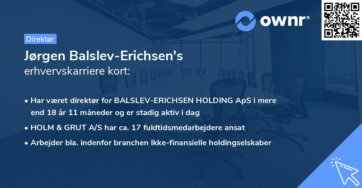 Jørgen Balslev-Erichsen's erhvervskarriere kort